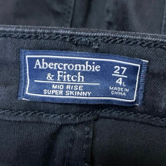 Abercrombie & Fitch Womens Black High Rise Super Skinny Denim Jeans Pants Size 4 - Picture 4 of 5